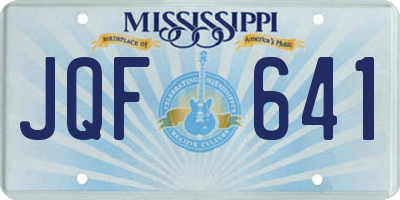MS license plate JQF641