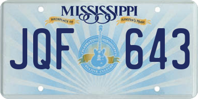 MS license plate JQF643