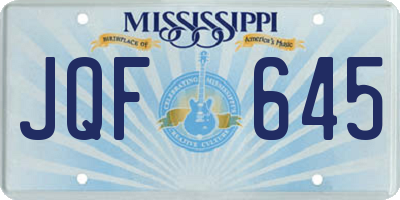 MS license plate JQF645