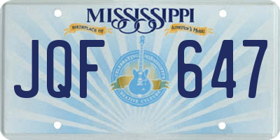 MS license plate JQF647