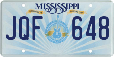 MS license plate JQF648
