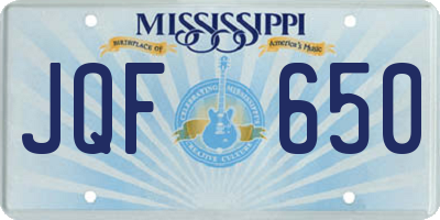 MS license plate JQF650