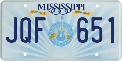 MS license plate JQF651