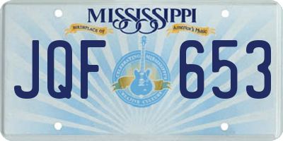 MS license plate JQF653
