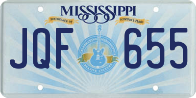 MS license plate JQF655