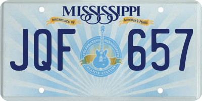 MS license plate JQF657