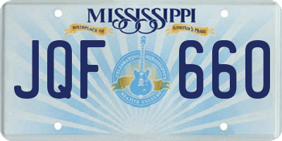 MS license plate JQF660