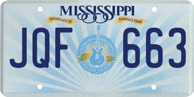 MS license plate JQF663