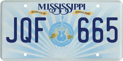 MS license plate JQF665