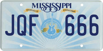 MS license plate JQF666