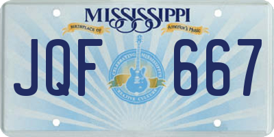 MS license plate JQF667
