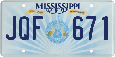 MS license plate JQF671