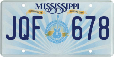 MS license plate JQF678