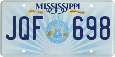 MS license plate JQF698