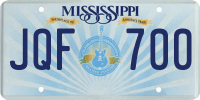 MS license plate JQF700