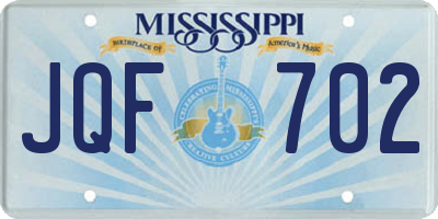 MS license plate JQF702