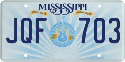 MS license plate JQF703