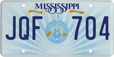 MS license plate JQF704
