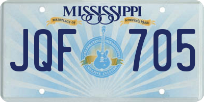 MS license plate JQF705