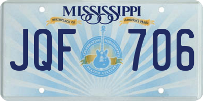 MS license plate JQF706