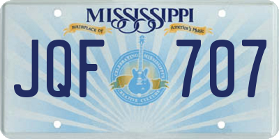 MS license plate JQF707