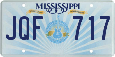 MS license plate JQF717