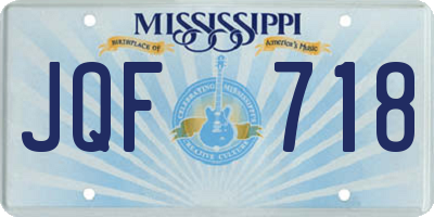MS license plate JQF718