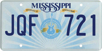 MS license plate JQF721