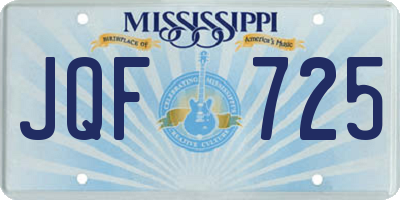 MS license plate JQF725