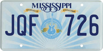 MS license plate JQF726