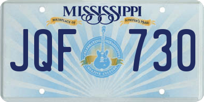 MS license plate JQF730