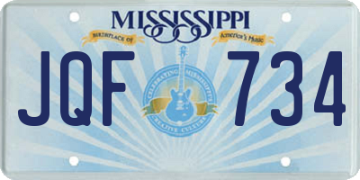MS license plate JQF734
