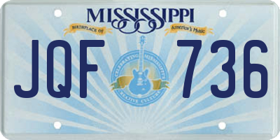 MS license plate JQF736