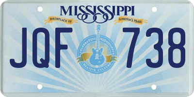 MS license plate JQF738