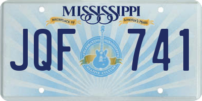 MS license plate JQF741