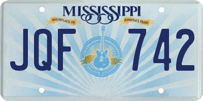 MS license plate JQF742