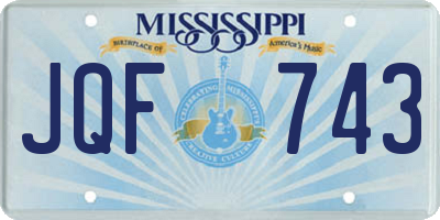 MS license plate JQF743