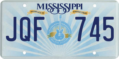 MS license plate JQF745