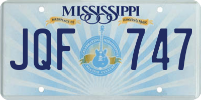 MS license plate JQF747