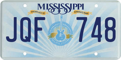 MS license plate JQF748