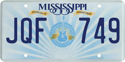 MS license plate JQF749