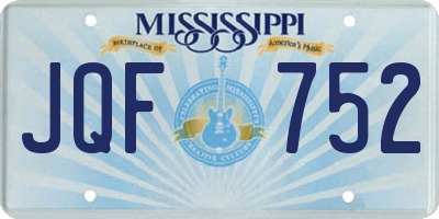 MS license plate JQF752