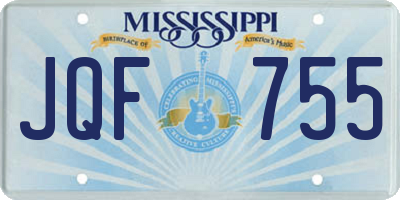 MS license plate JQF755