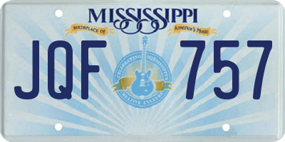 MS license plate JQF757