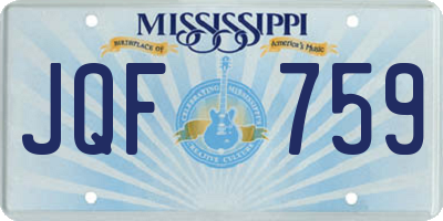 MS license plate JQF759
