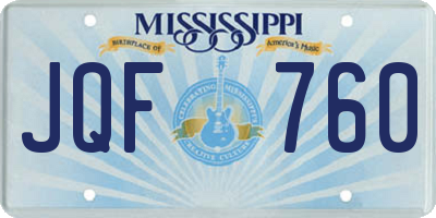 MS license plate JQF760