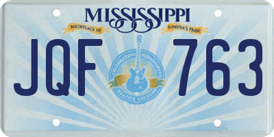 MS license plate JQF763