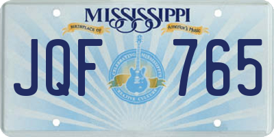 MS license plate JQF765