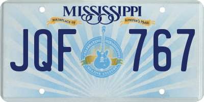 MS license plate JQF767