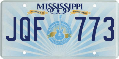 MS license plate JQF773